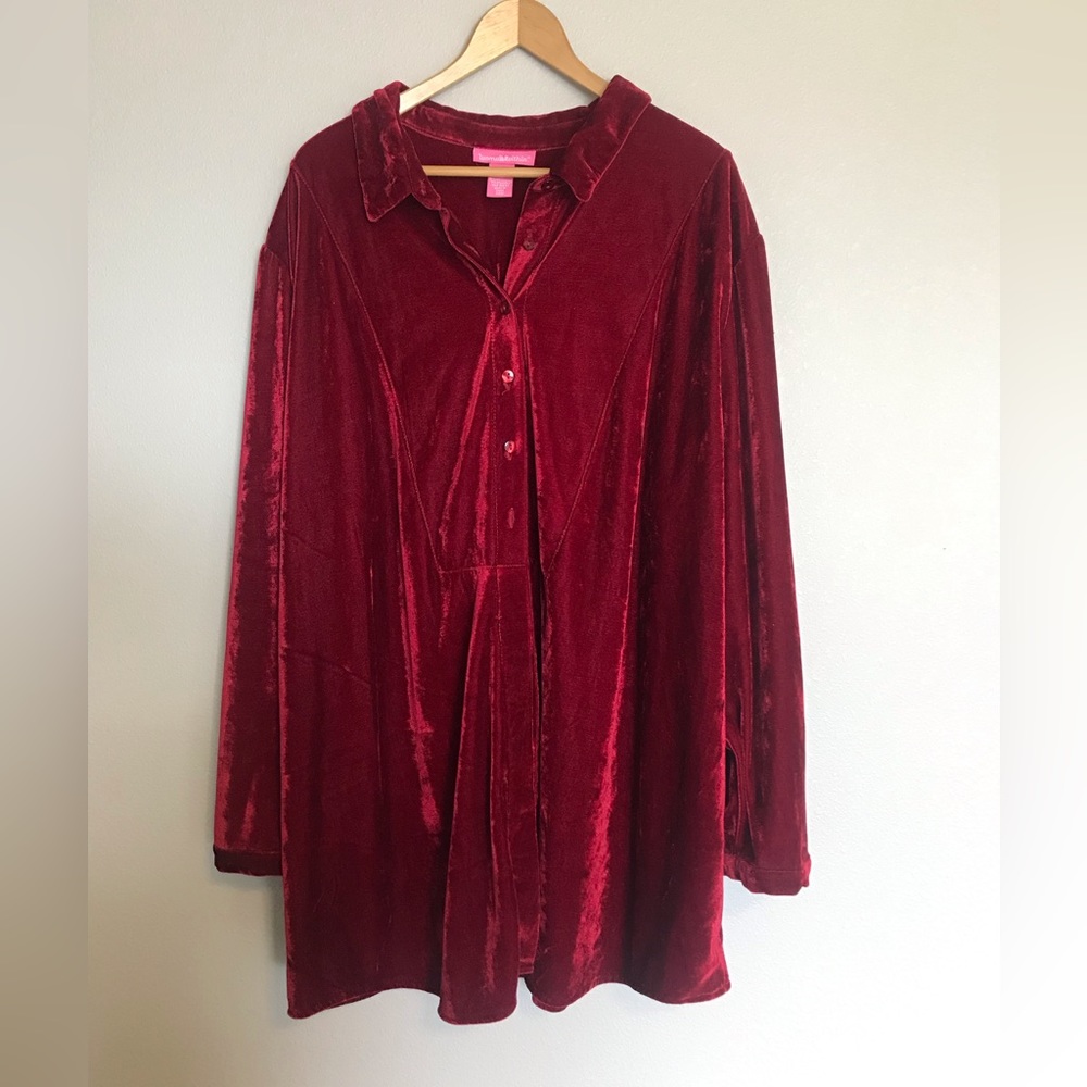 Red Velvet-like Button Down